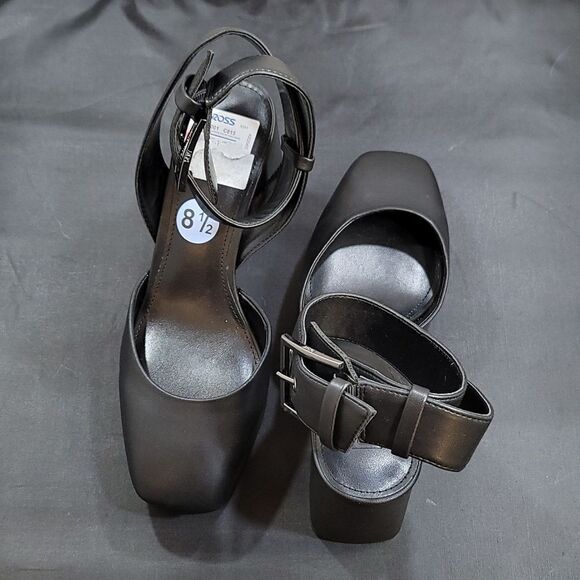 BRAND NEW DKNY BARRA LEATHER PLATFORM ANKLE WRAP PUMPS - Picture 4 of 15